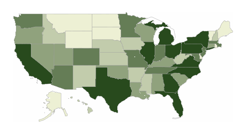 geographic distribution of members