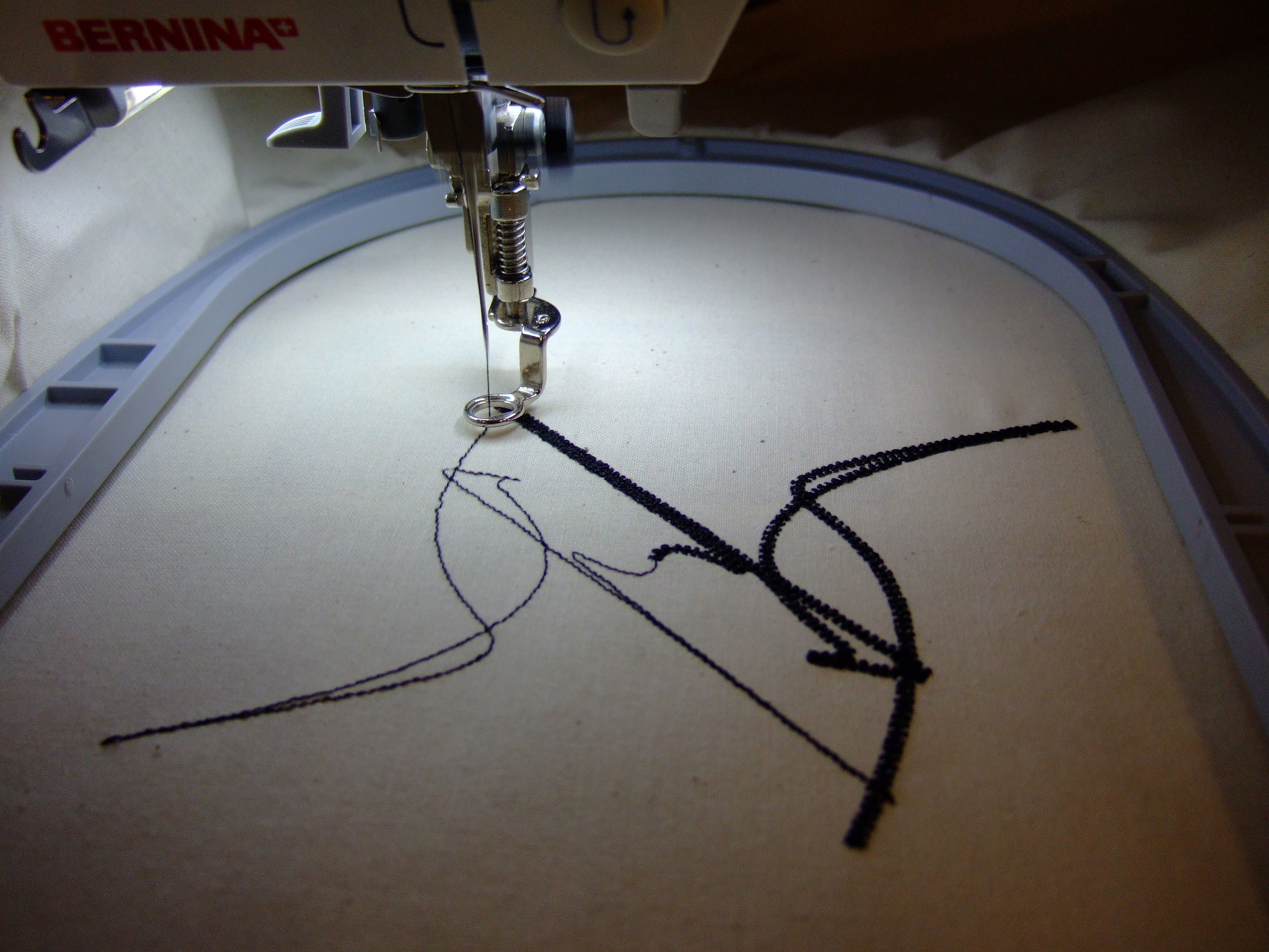 Embroidering the pattern