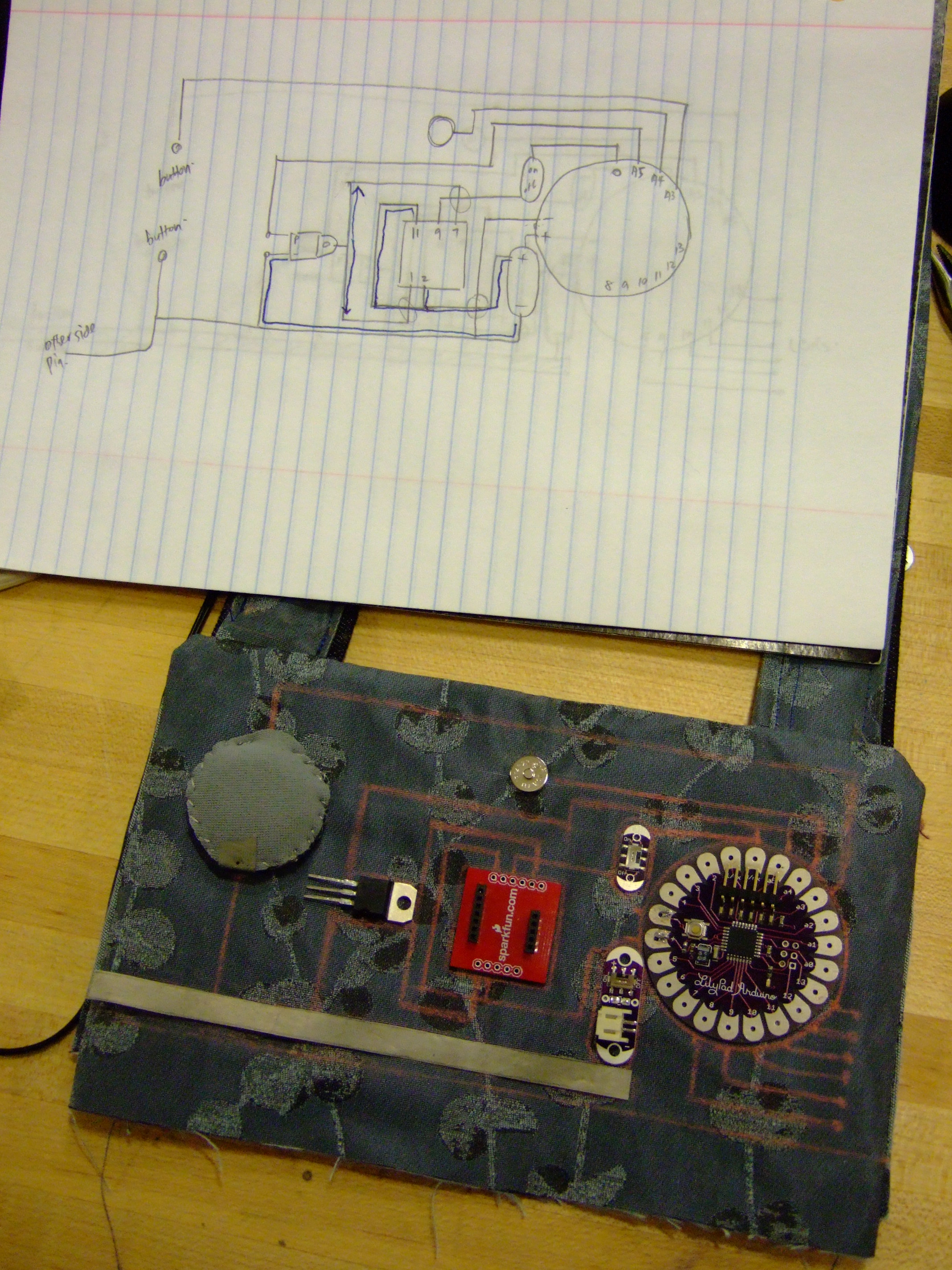 Mapping revised circuitry on actual bag handle