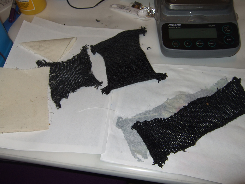 Experiments with hardening of yarn left to dry