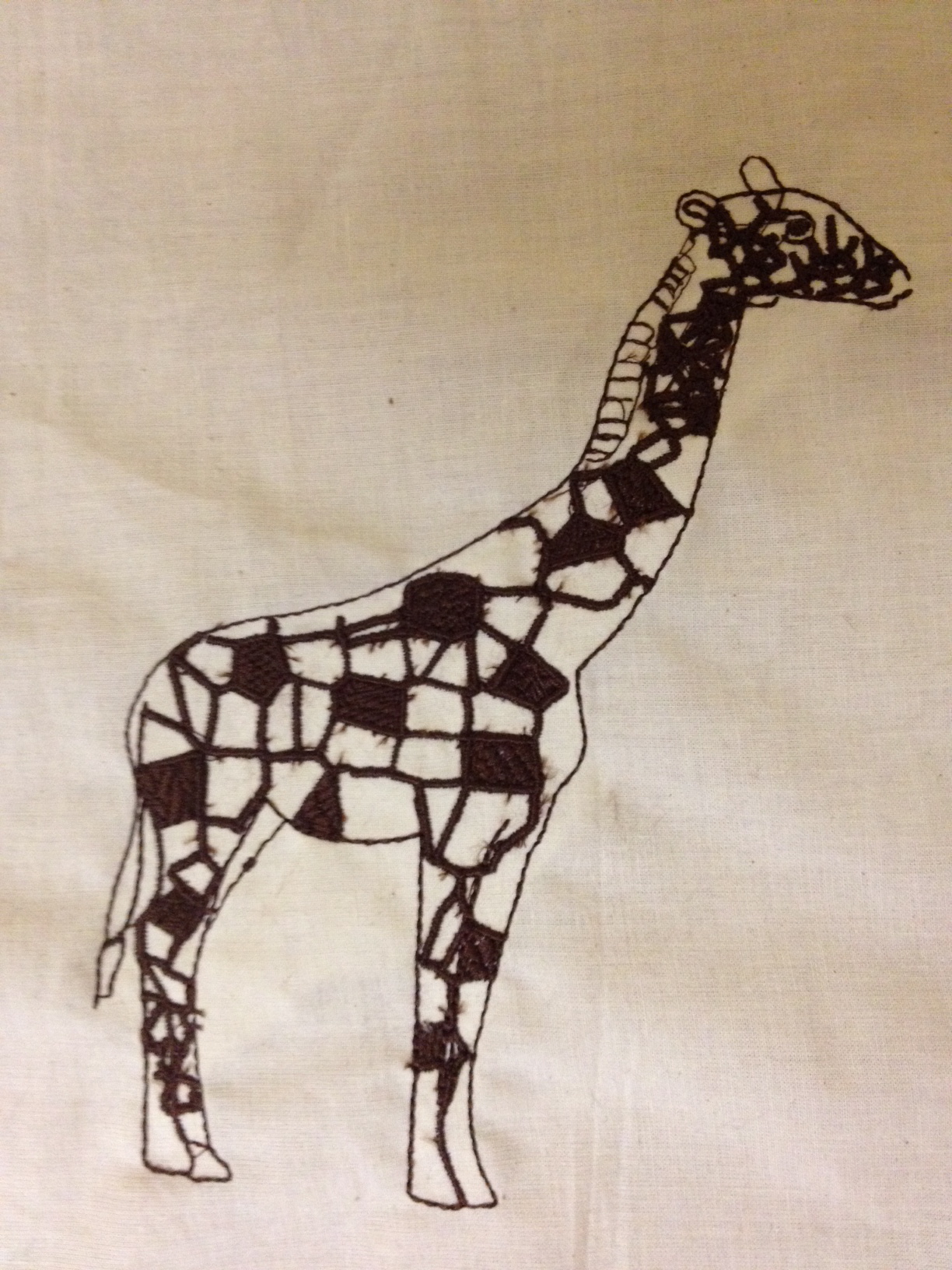 Embroidered Giraffe, Tree, Flowers, Voronoi : New Textiles 2012